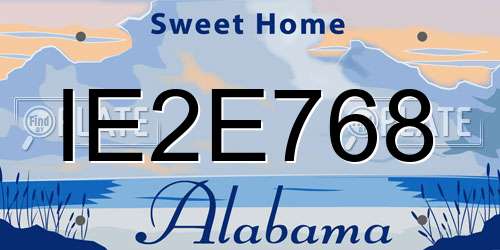 IE2E768 Alabama License Plate
