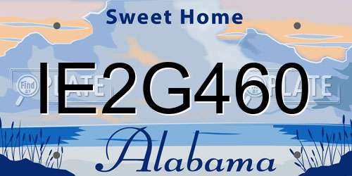 IE2G460 Alabama License Plate