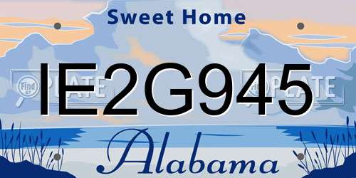 IE2G945 Alabama License Plate