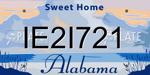 IE2I721 Alabama License Plate