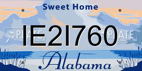 IE2I760 Alabama License Plate