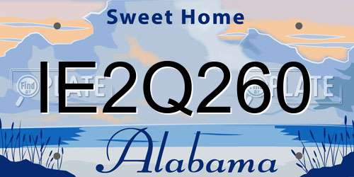 IE2Q260 Alabama License Plate