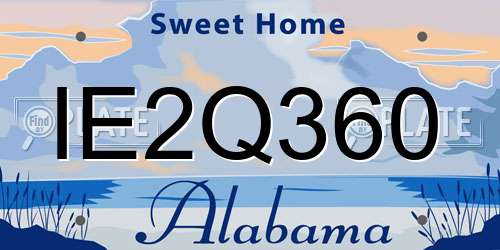 IE2Q360 Alabama License Plate
