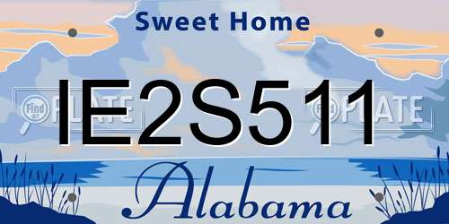 IE2S511 Alabama License Plate