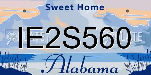 IE2S560 Alabama License Plate