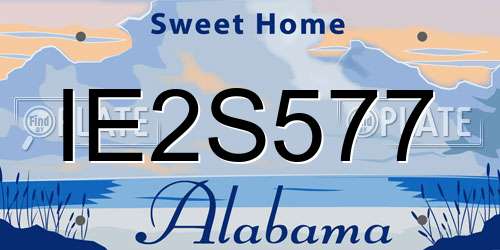 IE2S577 Alabama License Plate