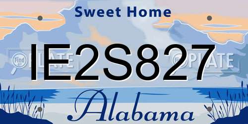 IE2S827 Alabama License Plate