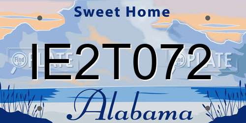 IE2T072 Alabama License Plate