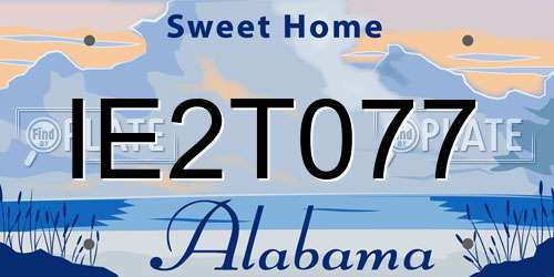 IE2T077 Alabama License Plate
