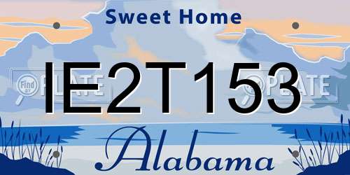 IE2T153 Alabama License Plate