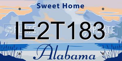 IE2T183 Alabama License Plate