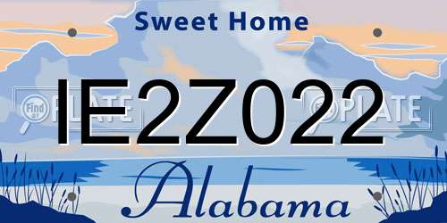 IE2Z022 Alabama License Plate