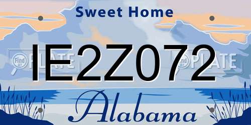 IE2Z072 Alabama License Plate