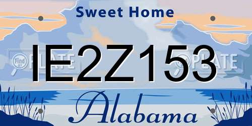 IE2Z153 Alabama License Plate