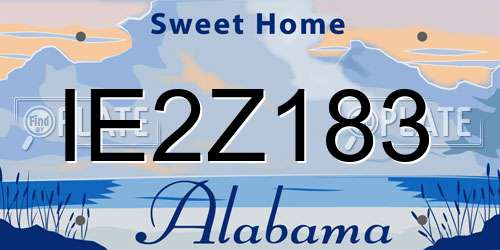 IE2Z183 Alabama License Plate