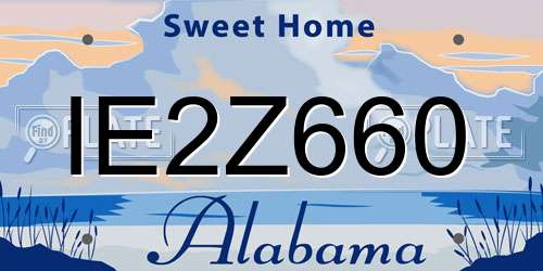 IE2Z660 Alabama License Plate