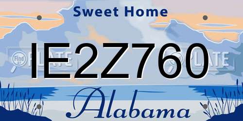 IE2Z760 Alabama License Plate