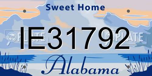 IE31792 Alabama License Plate
