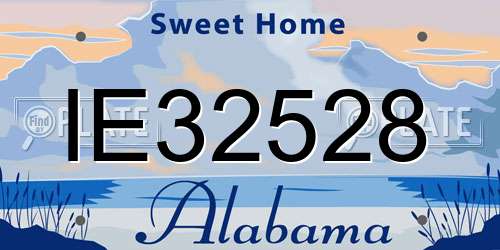 IE32528 Alabama License Plate