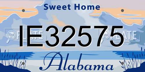 IE32575 Alabama License Plate