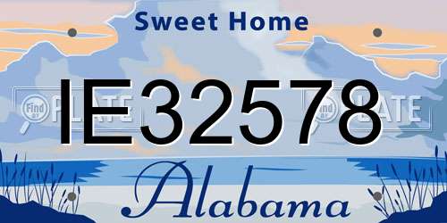 IE32578 Alabama License Plate