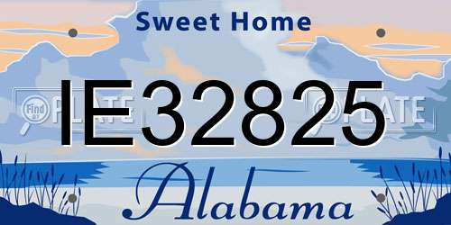 IE32825 Alabama License Plate
