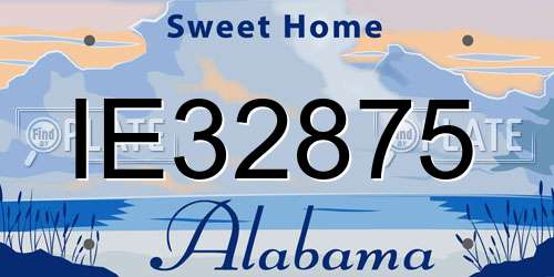 IE32875 Alabama License Plate