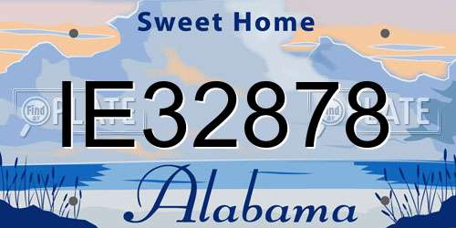 IE32878 Alabama License Plate
