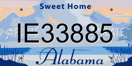 IE33885 Alabama License Plate