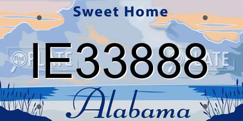 IE33888 Alabama License Plate