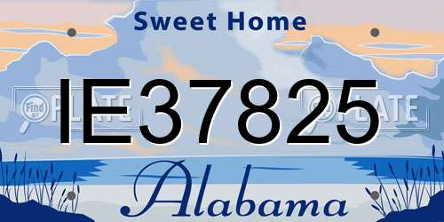 IE37825 Alabama License Plate