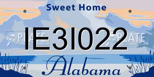 IE3I022 Alabama License Plate