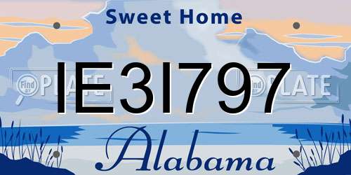 IE3I797 Alabama License Plate