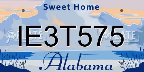 IE3T575 Alabama License Plate