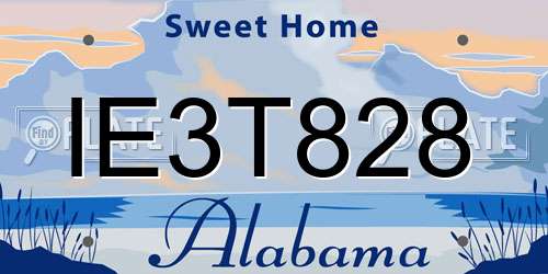 IE3T828 Alabama License Plate