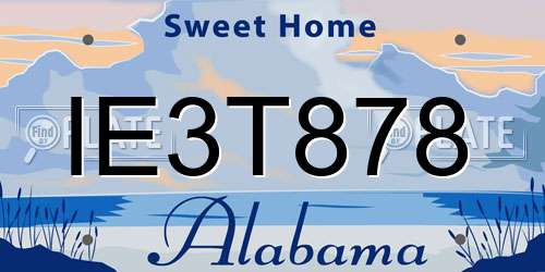 IE3T878 Alabama License Plate