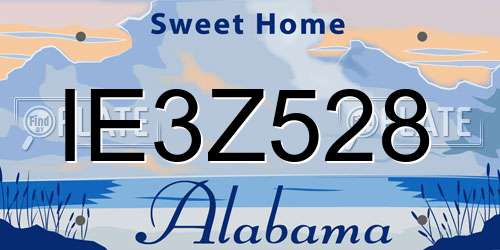 IE3Z528 Alabama License Plate