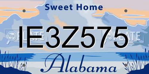 IE3Z575 Alabama License Plate