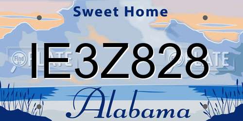 IE3Z828 Alabama License Plate