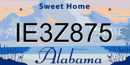 IE3Z875 Alabama License Plate
