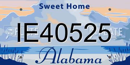 IE40525 Alabama License Plate