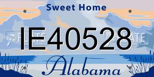 IE40528 Alabama License Plate