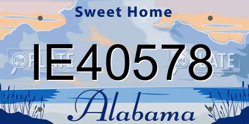 IE40578 Alabama License Plate