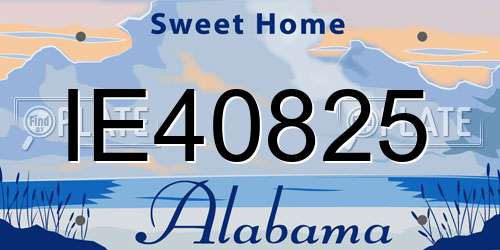 IE40825 Alabama License Plate