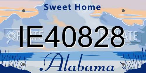 IE40828 Alabama License Plate