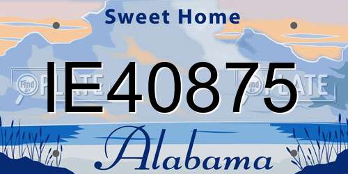 IE40875 Alabama License Plate
