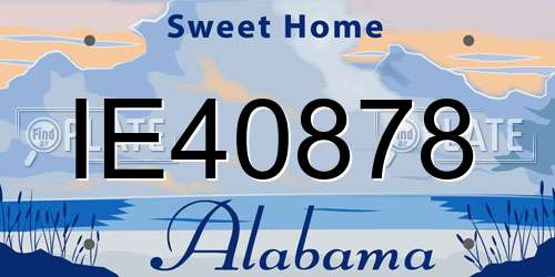 IE40878 Alabama License Plate
