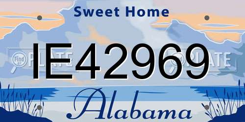 IE42969 Alabama License Plate