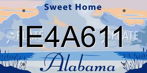 IE4A611 Alabama License Plate