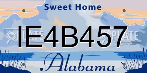 IE4B457 Alabama License Plate